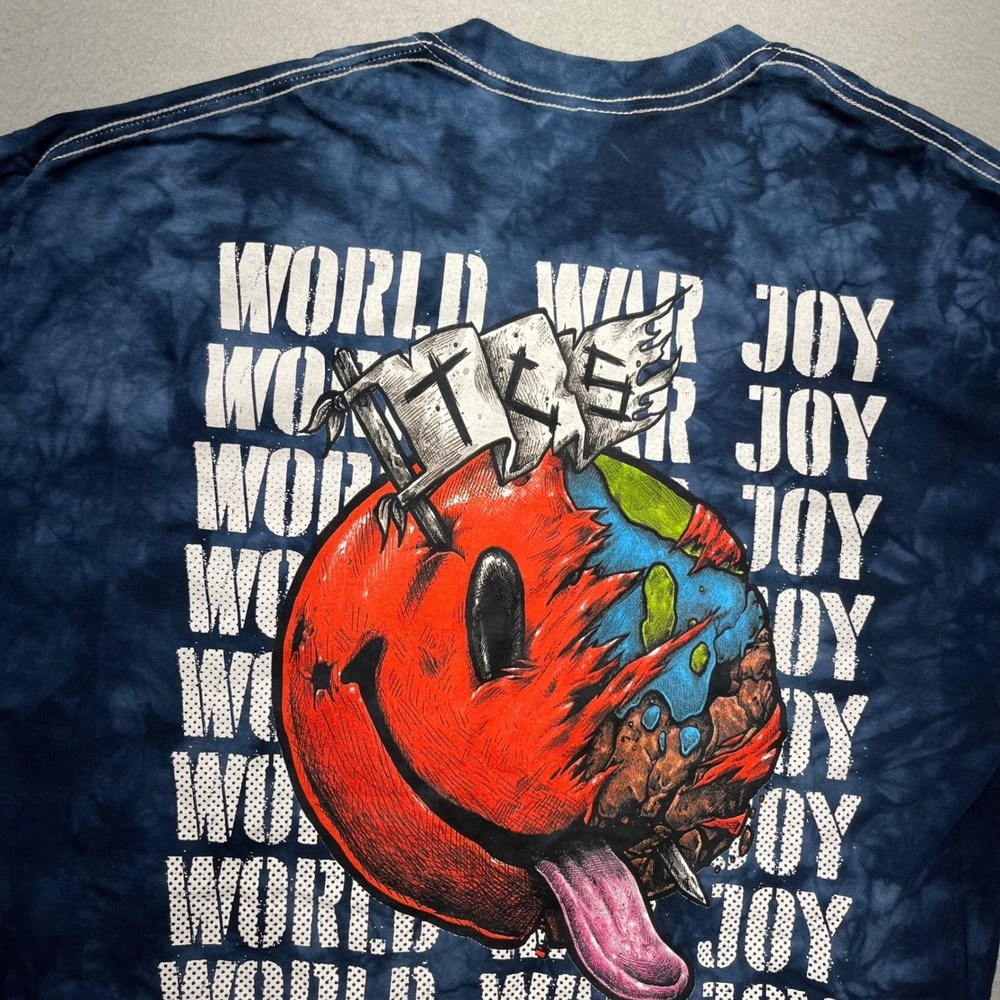 Chainsmokers World War Joy Tie Dye T Shirt Mens L Blue Graphic Band Tee Thin